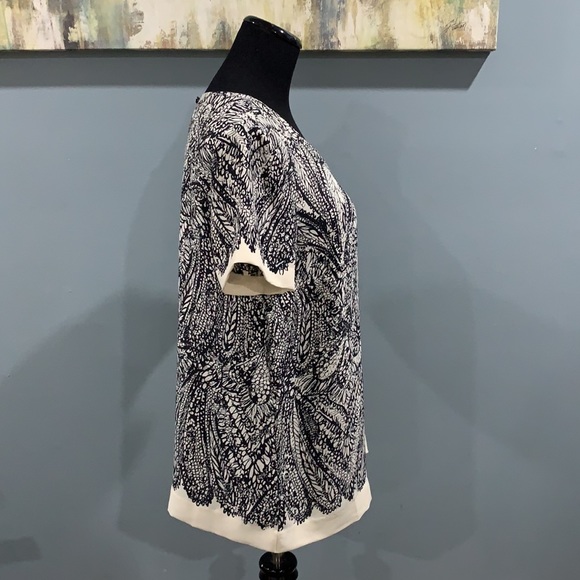 Adorable LOFT top cream black sz M - Picture 3 of 8